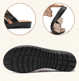 Flat Genuine Leather Soft Sole Non-slip Mama Slippers