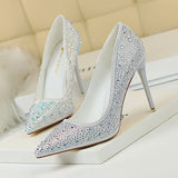 Fashion banquet party stiletto sexy color diamond high heels