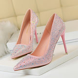Fashion banquet party stiletto sexy color diamond high heels