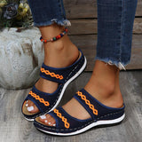 Double Strap Peep Toe Platform Slipper Sandals