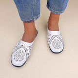 Leather Casual All-Match Hollow Slippers