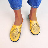 Leather Casual All-Match Hollow Slippers